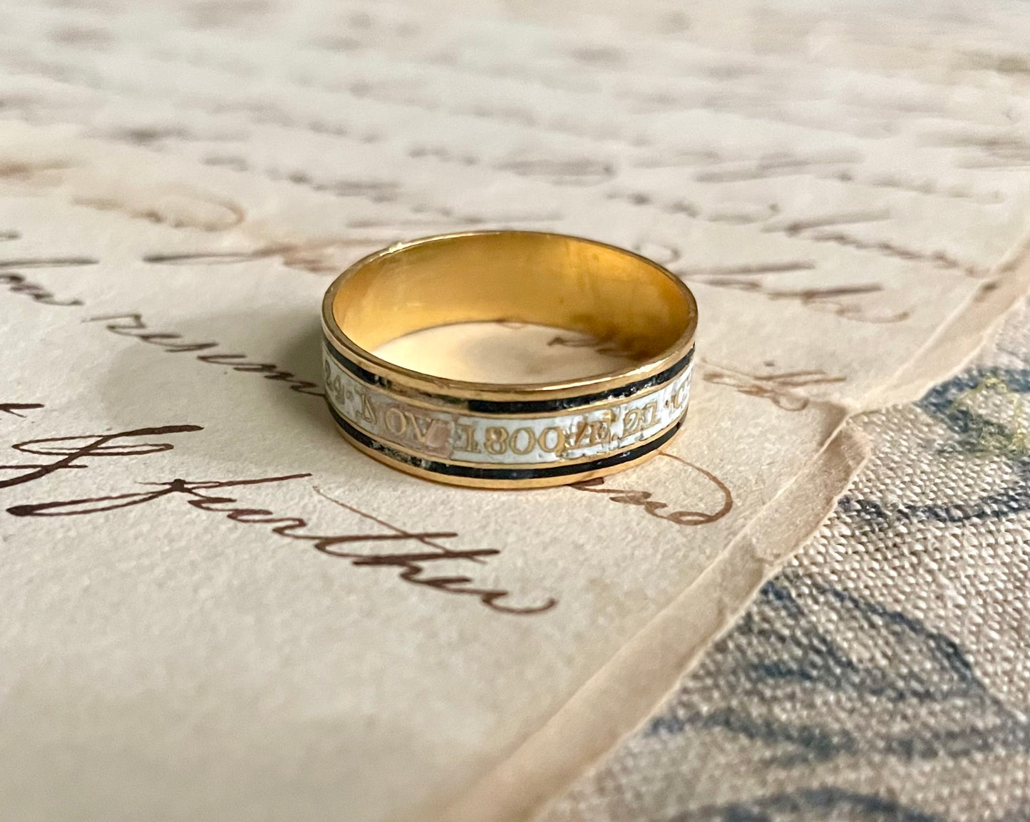 The Nightingale ~ Georgian Enamel Mourning Ring