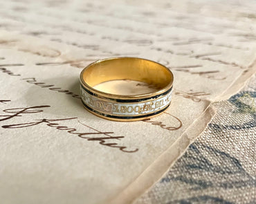 The Nightingale ~ Georgian Enamel Mourning Ring