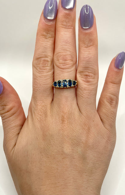 Sapphire Half Hoop Ring