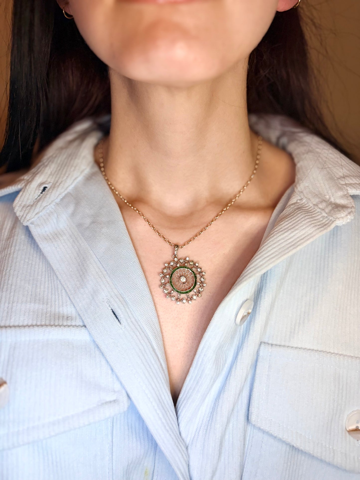 The Ferris Wheel ~ Edwardian Openwork Paste Pendant