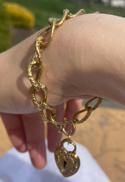Late 19th/ Early 20th Century Heart Padlock Bracelet