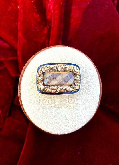 Regency Bicolor Mourning Brooch