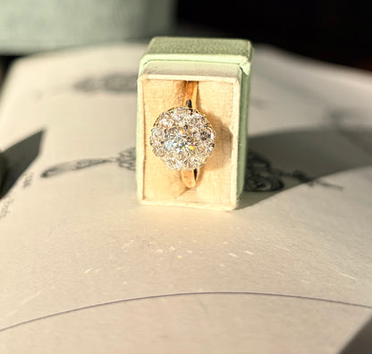 Edwardian Old Cut Diamond Cluster Ring