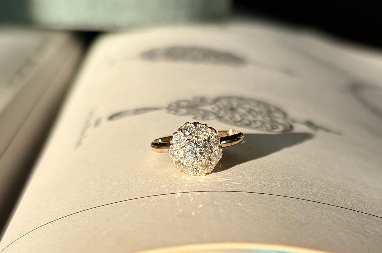 Edwardian Old Cut Diamond Cluster Ring