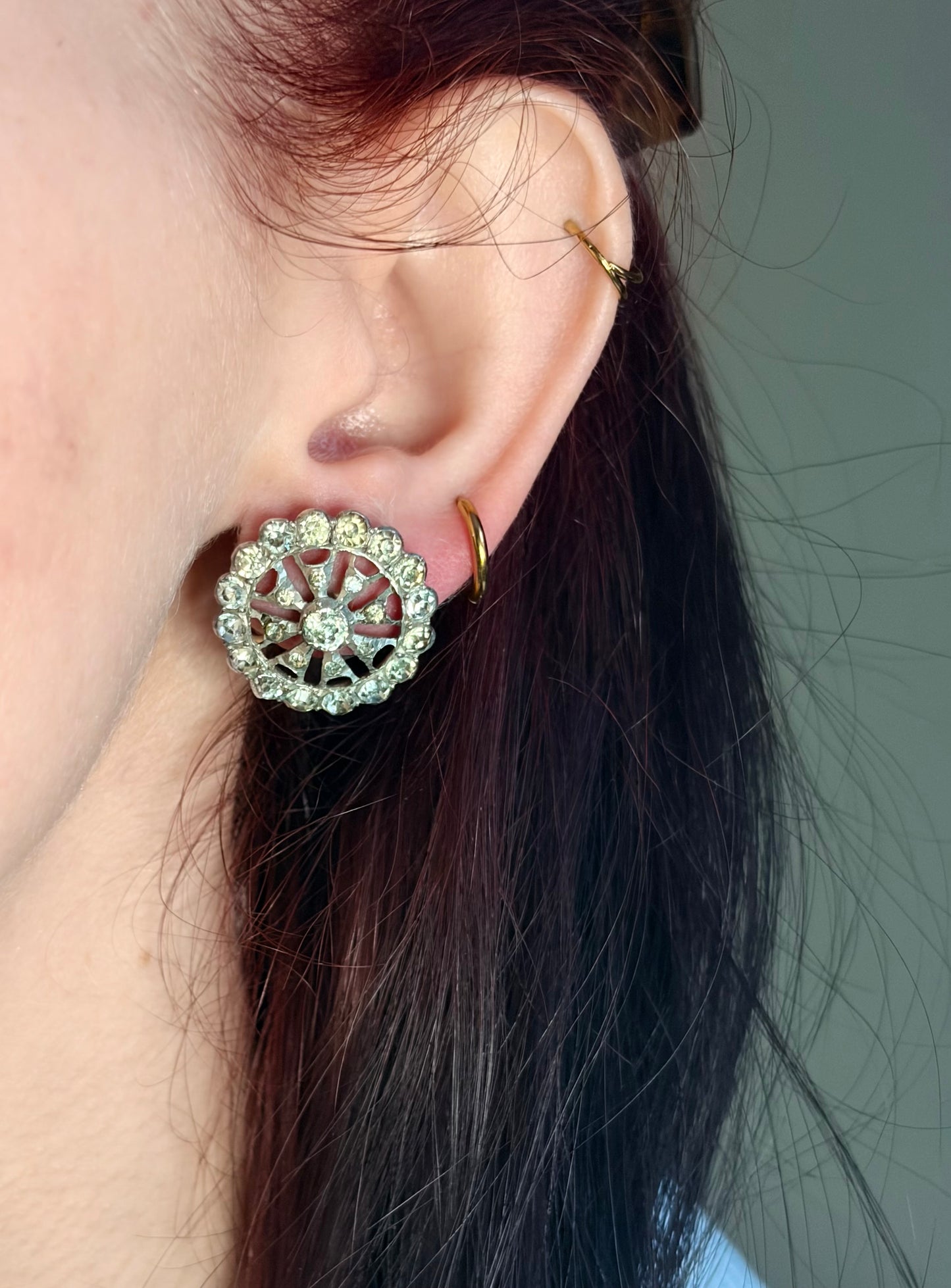 The Winnie Fosters ~ Circular Georgian Paste Stud Earrings