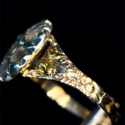 The Magnolia ~ Georgian Rose Cut Diamond Cluster Ring