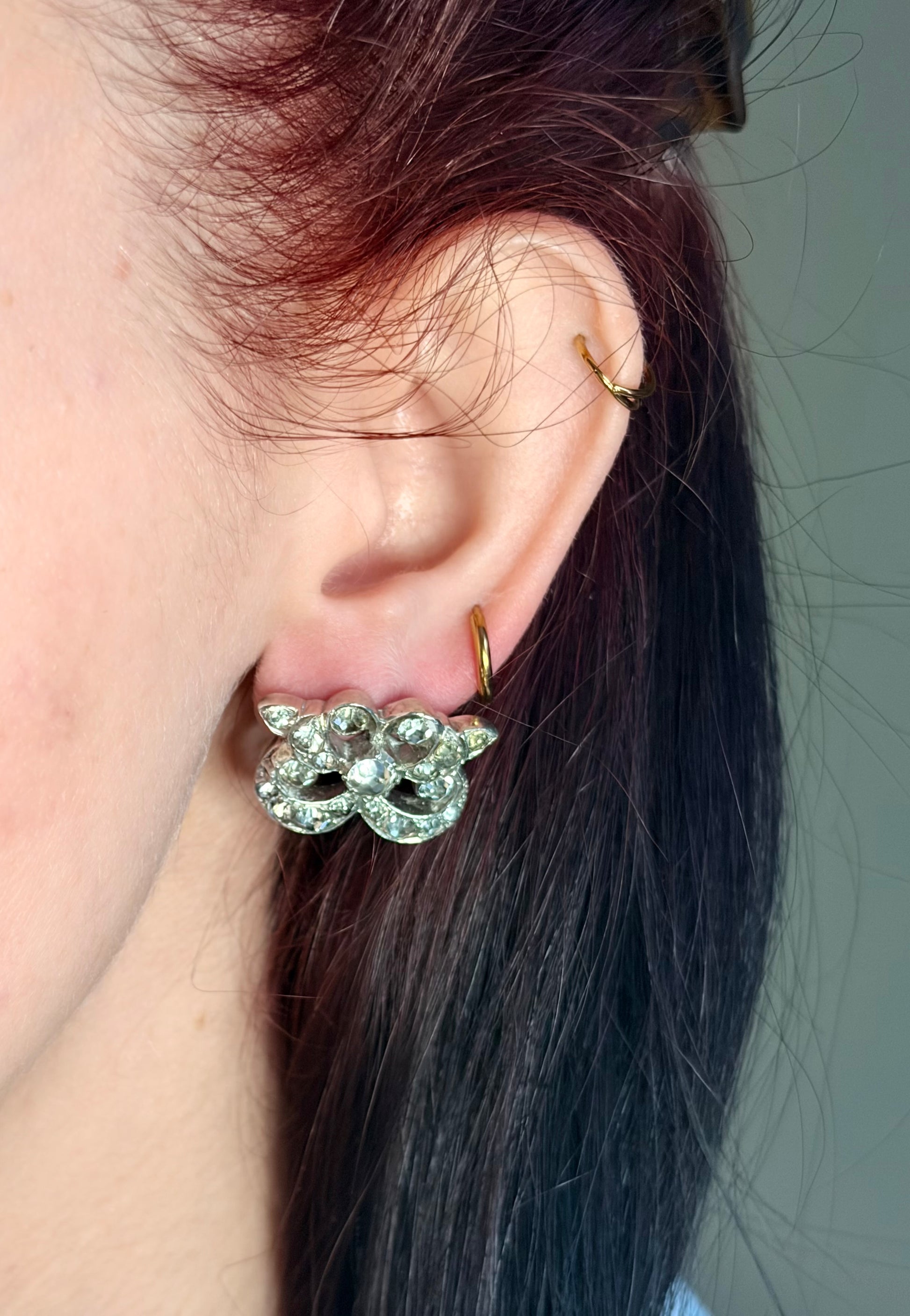 The Pretzel Bows ~ Georgian Paste Bow Earrings