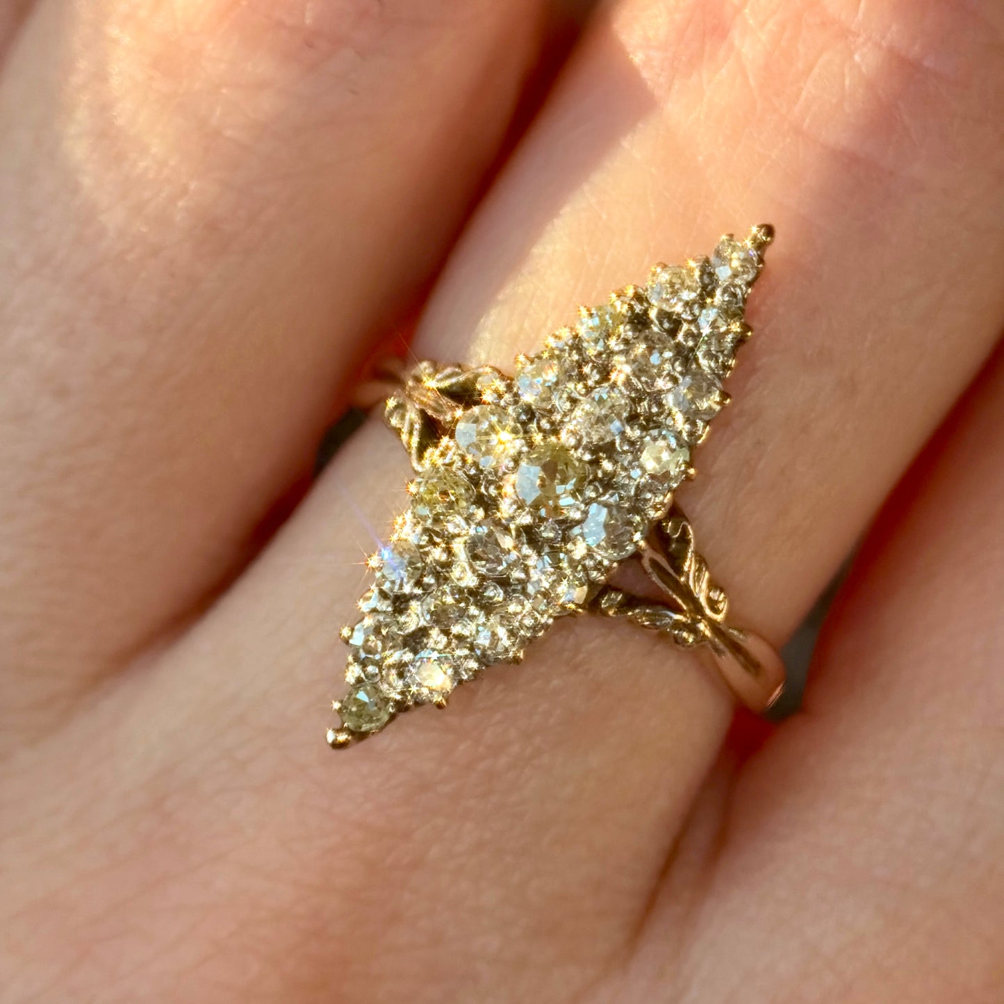 The Edna Pontellier ~ Victorian Diamond Navette Ring