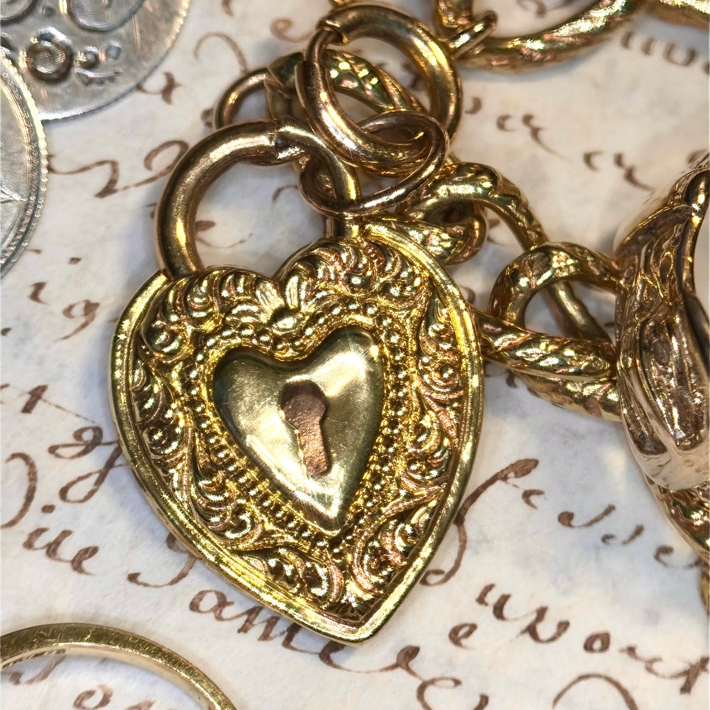 The Heart of Gold ~ Late 19th/ Early 20th Century Heart Padlock Bracelet