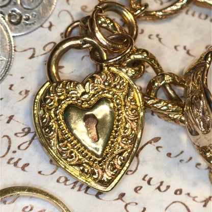 The Heart of Gold ~ Late 19th/ Early 20th Century Heart Padlock Bracelet
