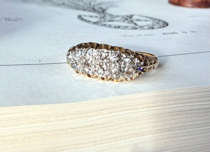 Old Mine Cut Double Row Ring