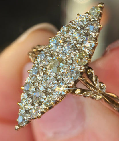 The Edna Pontellier ~ Victorian Diamond Navette Ring