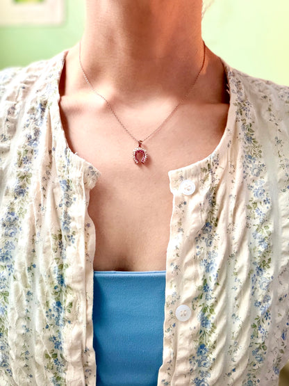 Victorian Rose Cut Diamond & Ruby Horseshoe Lucky Charm/Pendant