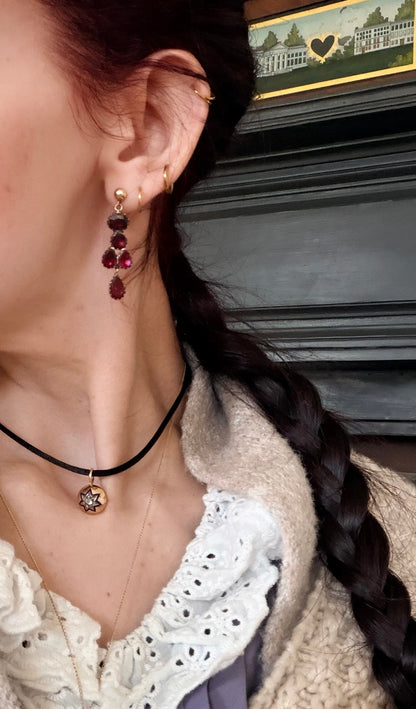 Old Cut Diamond & Enamel Star Charm/Pendant