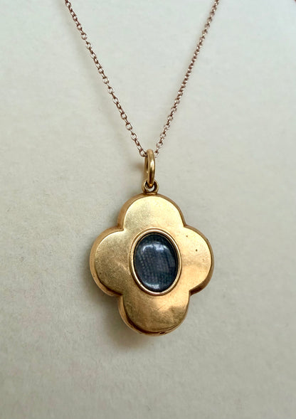 Victorian Blue Enamel 18k Gold Locket
