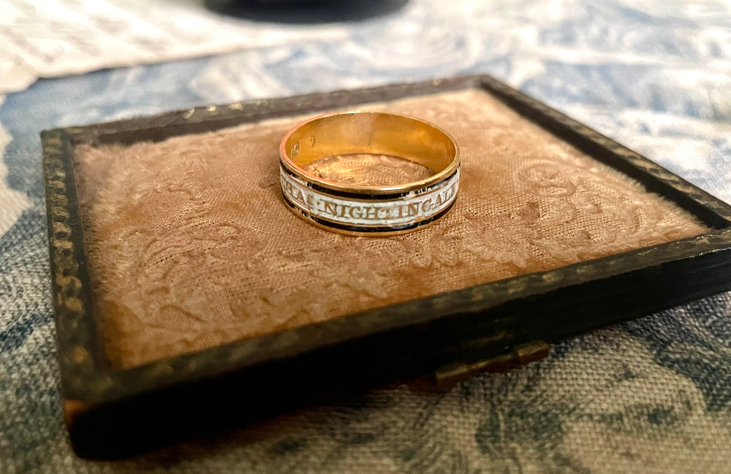 The Nightingale ~ Georgian Enamel Mourning Ring