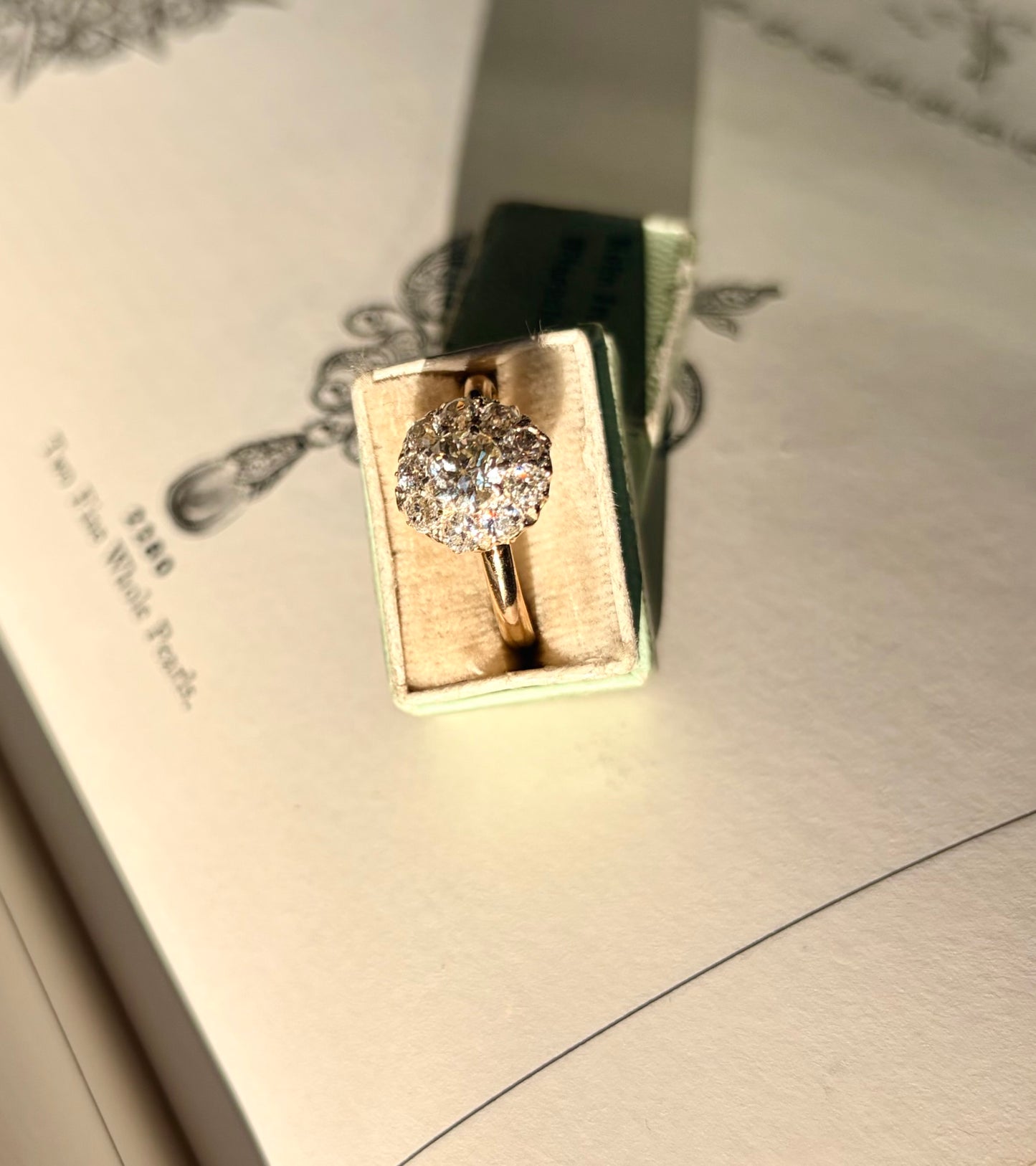 Edwardian Old Cut Diamond Cluster Ring