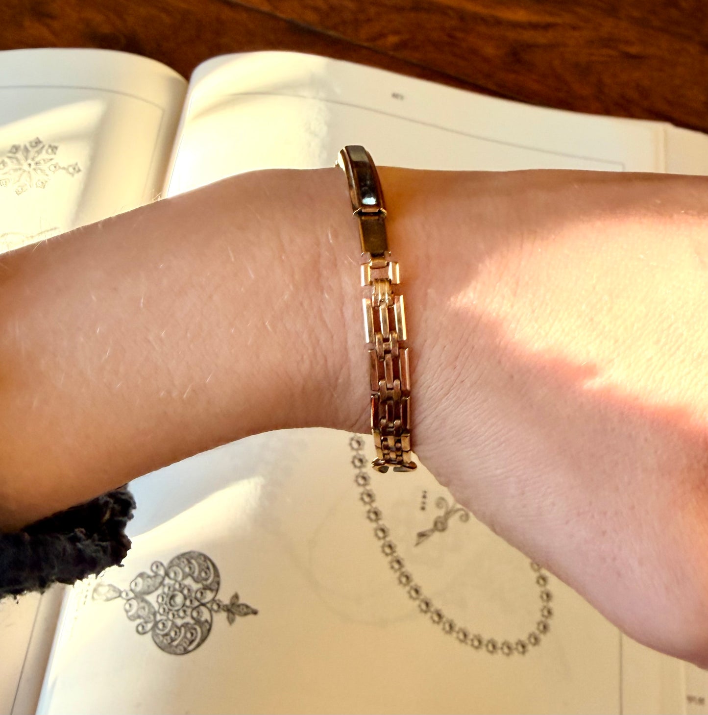 Vintage Gold Plated Gate Link Watch Strap