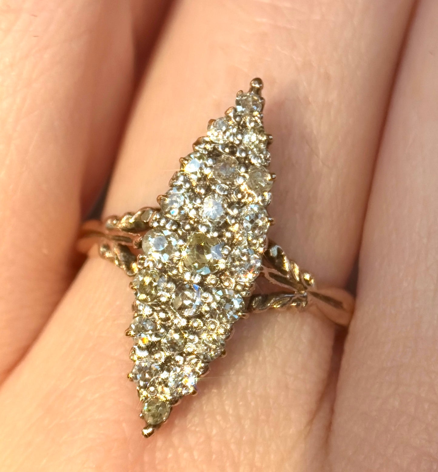 The Edna Pontellier ~ Victorian Diamond Navette Ring