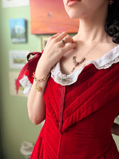 Emerald & Rose Cut Diamond Brooch