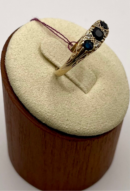 Victorian Sapphire & Diamond Gold Ring