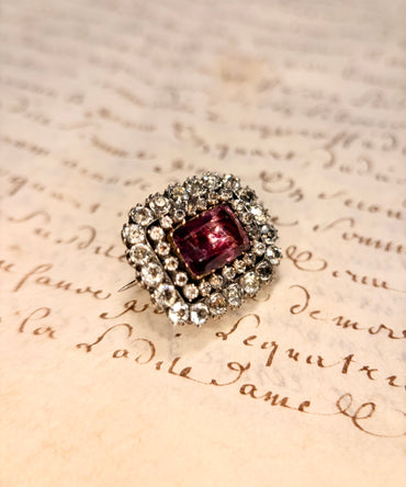 Georgian Purple Amethyst Paste Brooch