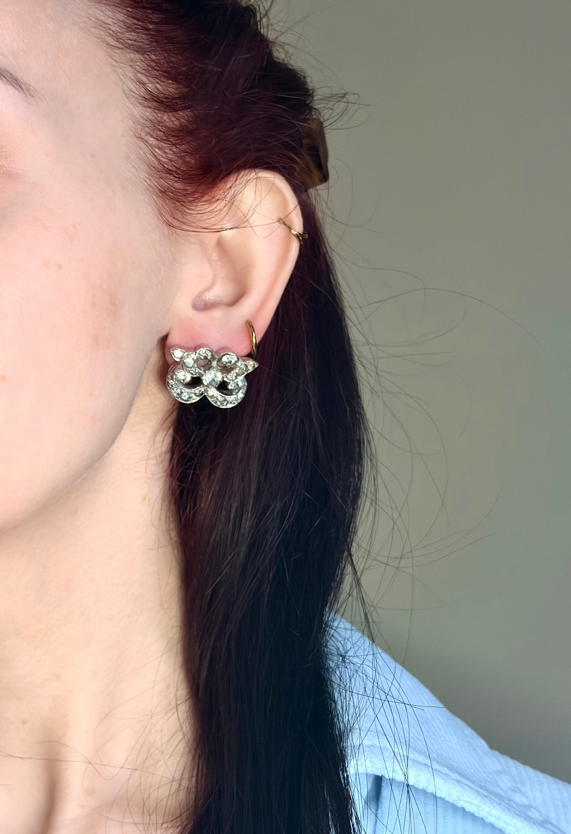 The Pretzel Bows ~ Georgian Paste Bow Earrings