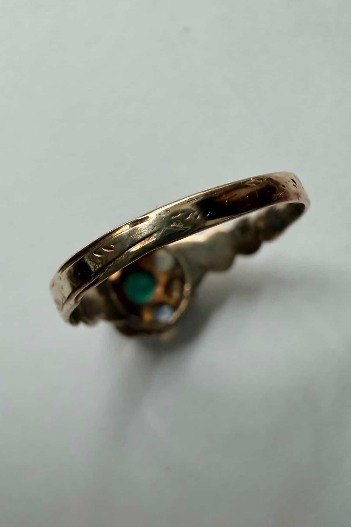The Victoria ~ Victorian Emerald & Opal Cluster Ring