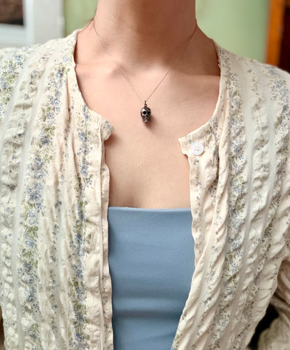 Vintage Silver Articulated Skull Charm