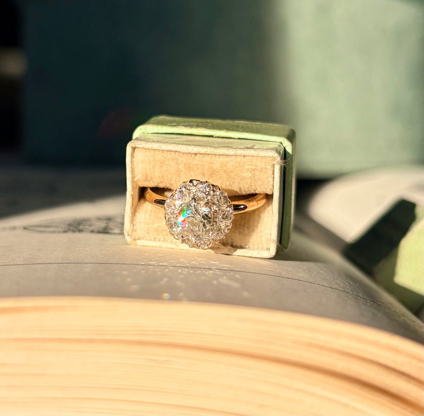 Edwardian Old Cut Diamond Cluster Ring
