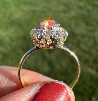 Edwardian Old Cut Diamond Cluster Ring