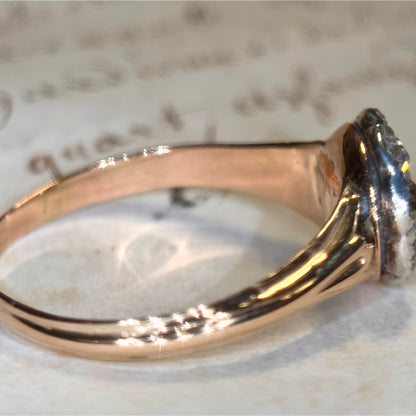 The Silver Rose ~ Foiled Rose Cut Diamond Cluster Ring