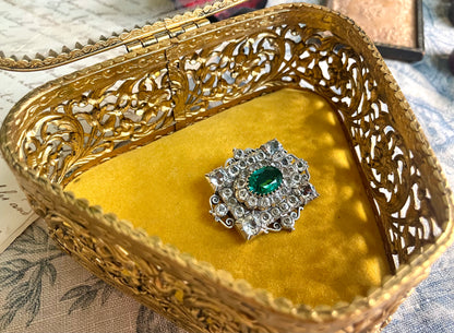 Victorian Large Emerald Paste Brooch