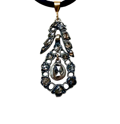 Georgian Rose Cut Diamond Pendant
