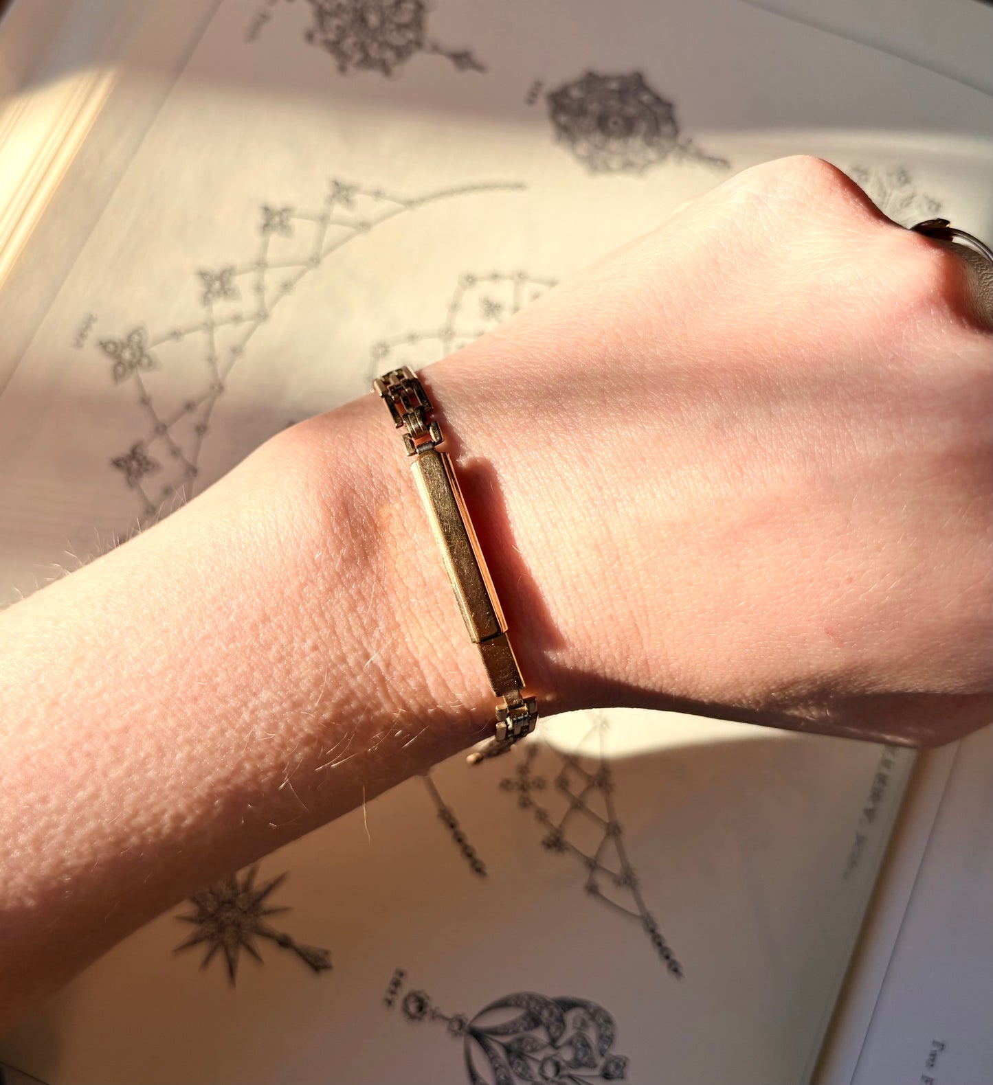 Vintage Gold Plated Gate Link Watch Strap