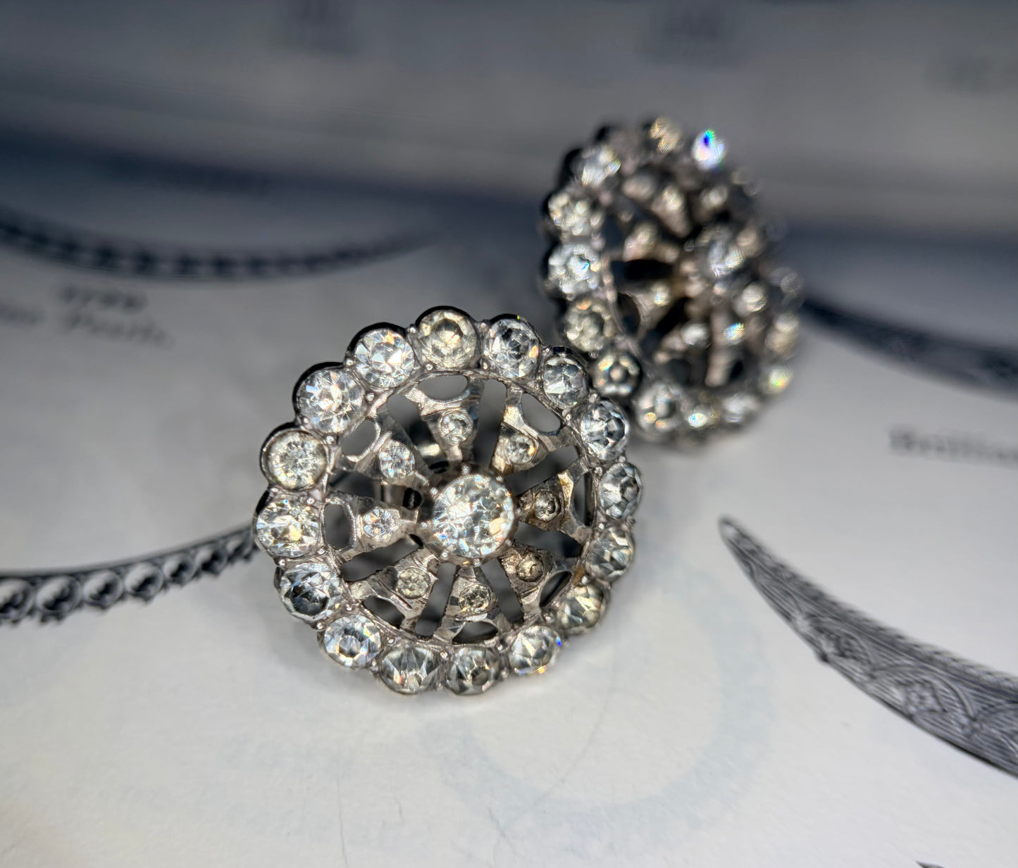 The Winnie Fosters ~ Circular Georgian Paste Stud Earrings
