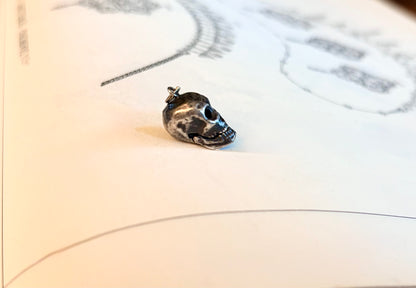 Vintage Silver Articulated Skull Charm