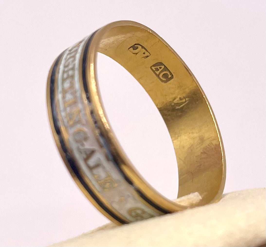 The Nightingale ~ Georgian Enamel Mourning Ring
