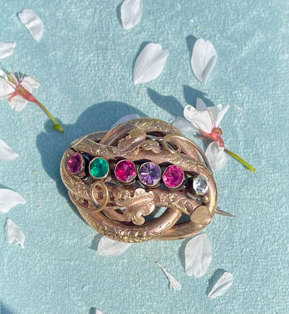 Acrostic 'Regard' Paste Brooch