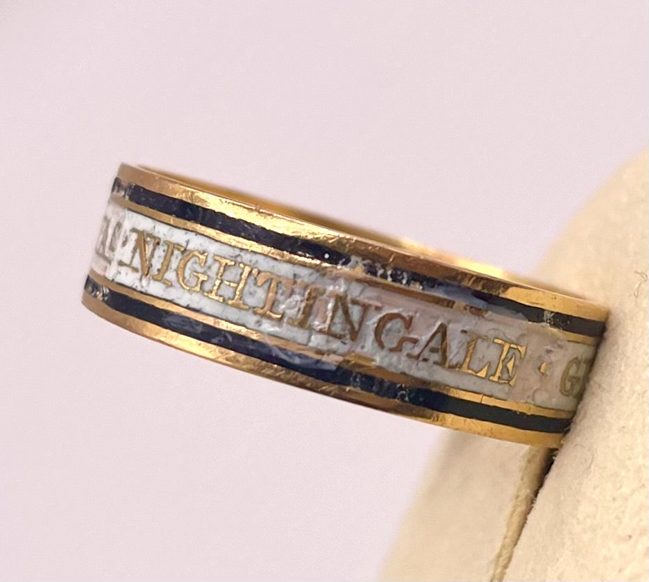 The Nightingale ~ Georgian Enamel Mourning Ring
