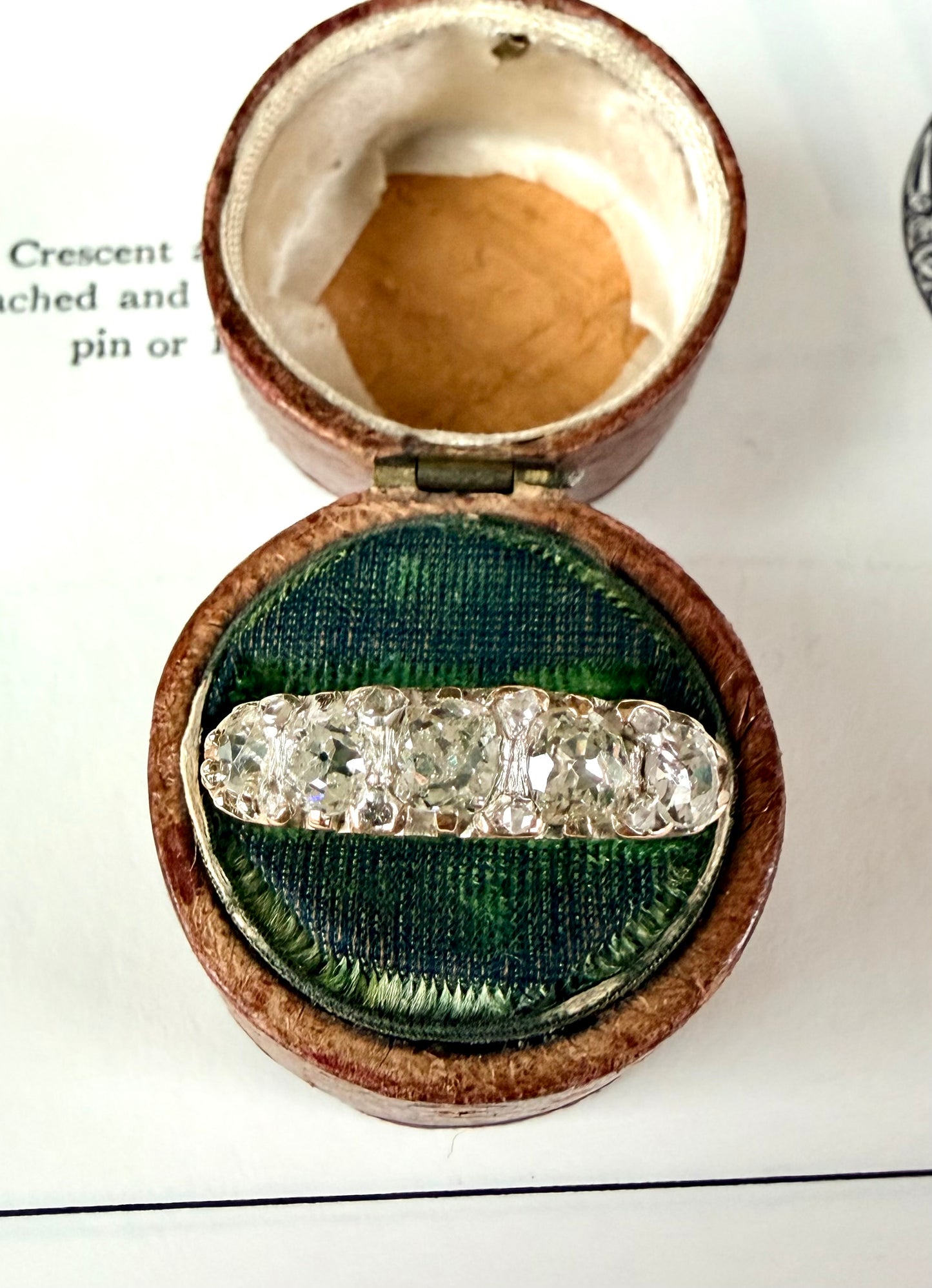 Old Mine Cut Diamond Half Hoop Ring