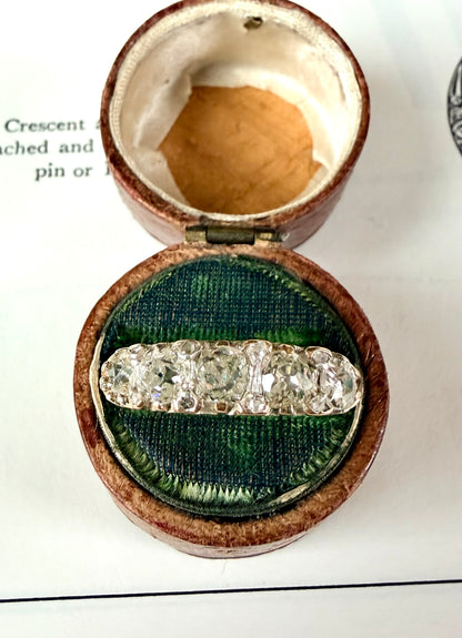 Old Mine Cut Diamond Half Hoop Ring