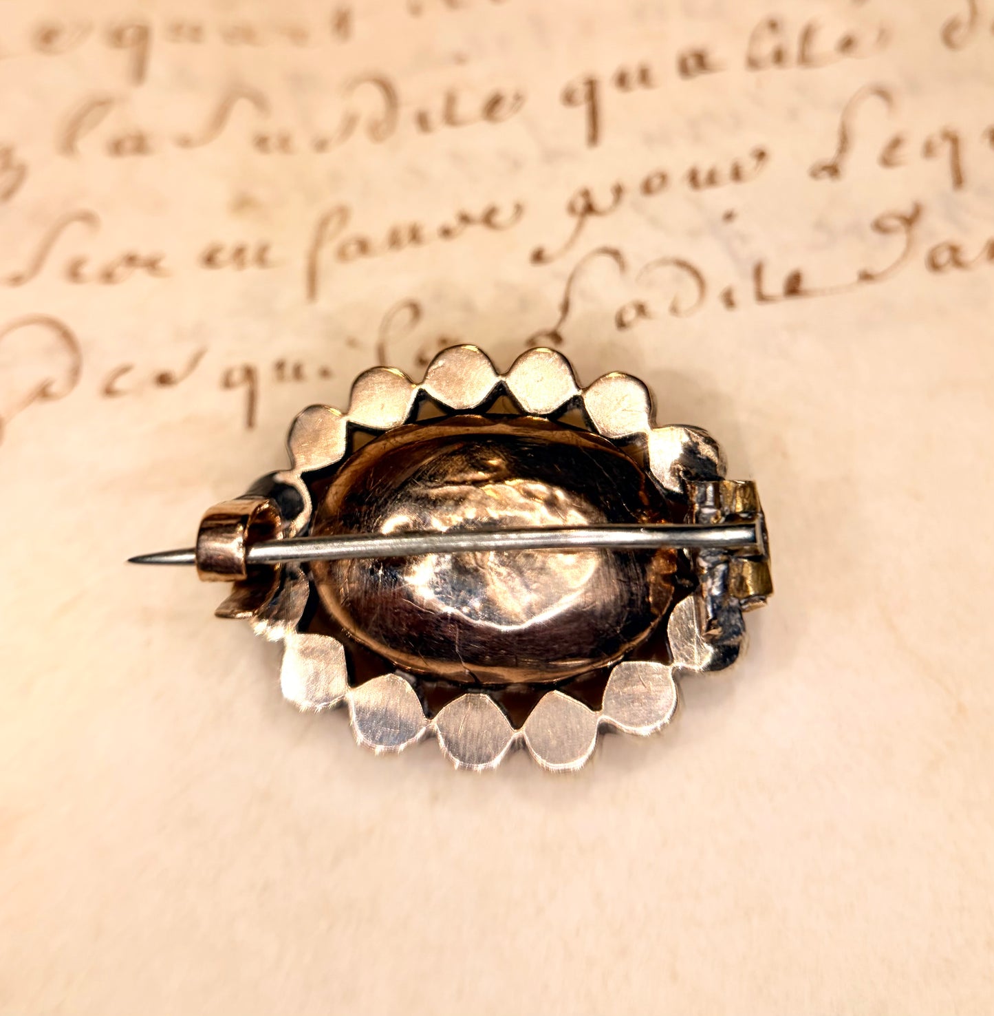 Georgian Oval Amethyst Paste Brooch