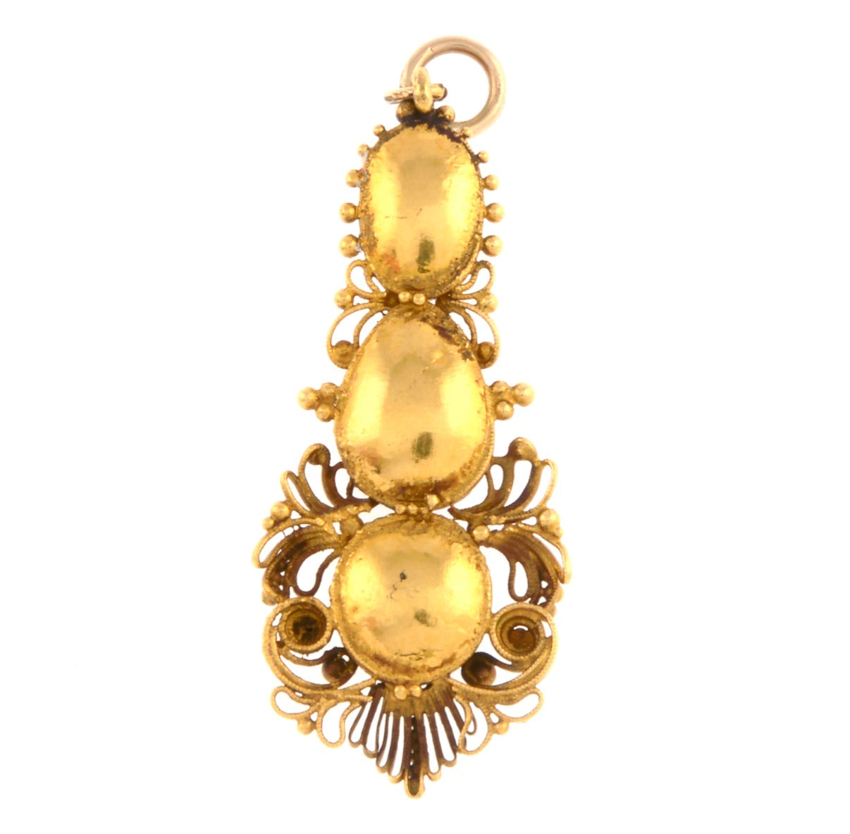 Foiled Garnet Canetille Pendant