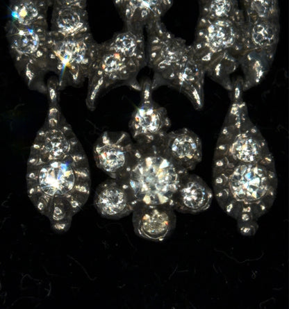 The Midnight Garden Earrings ~ Early Victorian Gold & Silver Diamond Paste Girandole Earrings