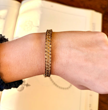 Vintage Gold Plated Woven Pattern Watch Strap