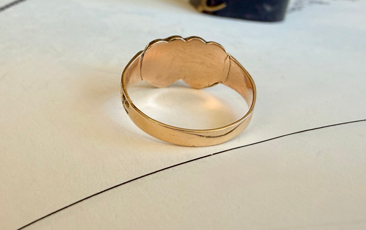 Victorian Garnet & Pearl Double Heart Sweethearts Ring