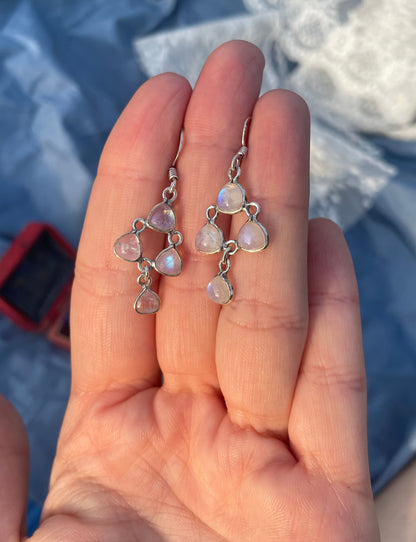 Silver Moonstone Earrings