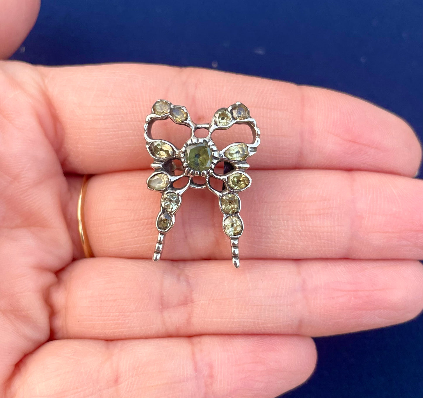 Georgian Iberian Chrysoberyl Bow Brooch