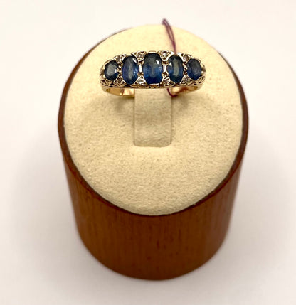Sapphire Half Hoop Ring